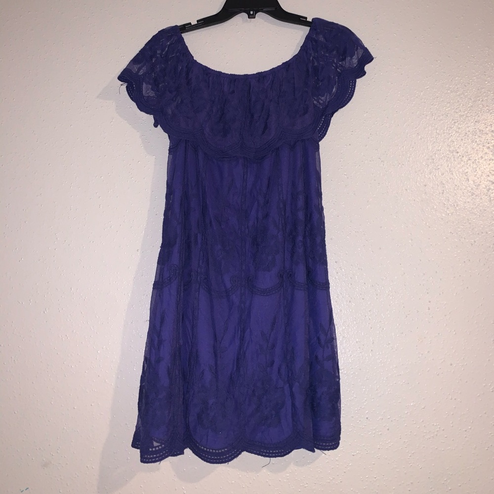 Off the shoulder embroidered dress